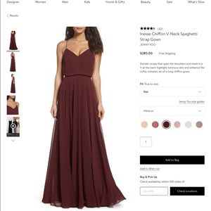 NWOT Black Jenny Yoo Inesse Chiffon V Neck Gown 14